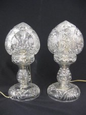 Pair of Cut Glass Lamps brilliant period