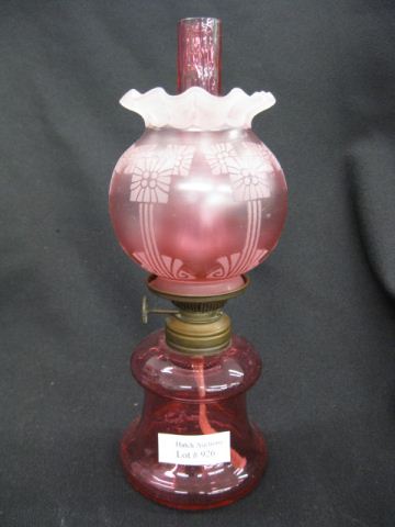 Victorian Miniature Art Glass Oil 14c10e