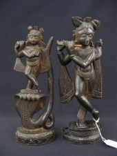 Pair of Carved Wooden Figurines goddesses