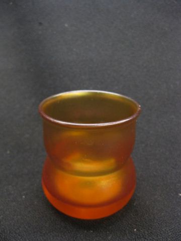 Art Glass Toothpick Holder golden 14c175