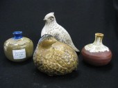 4 pcs. Pottery;2 small vases and two