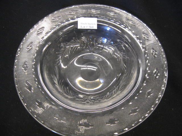 Steuben Engraved Glass Bowl signed 14c4e2