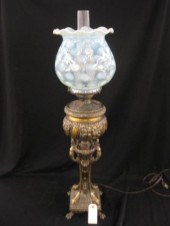 Victorian Banquet Lamp by Miller opalescent