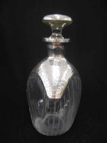 Silver Overlay Etched Crystal Decanter 14c747