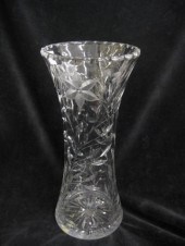 Cut Glass Vase butterfly floral 14c9d0