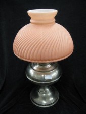 Rayo Lamp nickel brass with pink satin