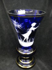 Italian Cobalt Glass Vasewith Mary 14ce63