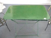 French Cafe Table metal folding green