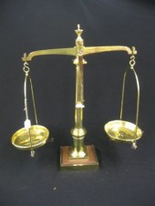 19th Century Brass Balance Scale with