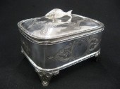 Victorian Silverplate Sardine Box figural