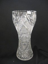 Cut Glass Vase fancy starburst diamond