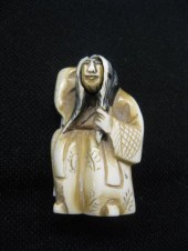 Chinese Carved Ivory Netsuke revolving