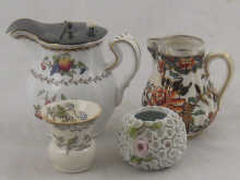 A Spode cream jug with silver plated