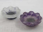 A pair of pate de verre glass dishes