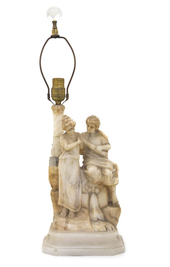 An Italian Carved Alabaster Figural 150713