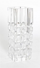 An Orrefors Glass Vase of square form