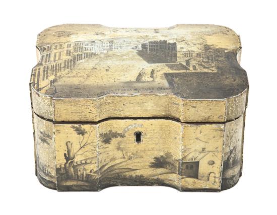  A French Painted Wood Tea Caddy 150b18
