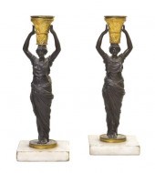 *A Pair of Empire Gilt and Patinated