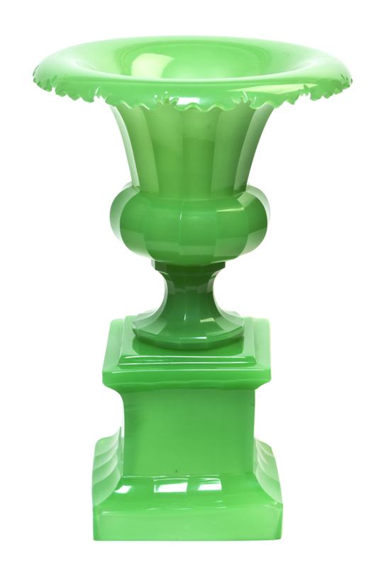  A French Green Opaline Glass Urn 150bfb