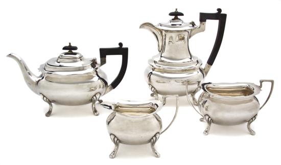 An Assembled English Silver Tea