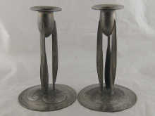 A pair of Art Nouveau pewter candle 14f06c