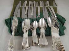 A canteen of silver fiddle pattern 14f231