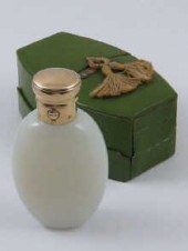 An opaline scent bottle with yellow