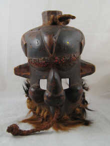 An African tribal helmet mask with 14f2ea
