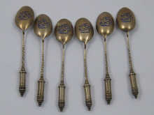 A set of six silver gilt teaspoons 14f349
