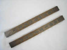 A pair of Chinese bronze scroll weights length