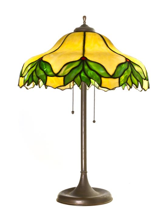 An American Leaded Glass Lamp the 152334
