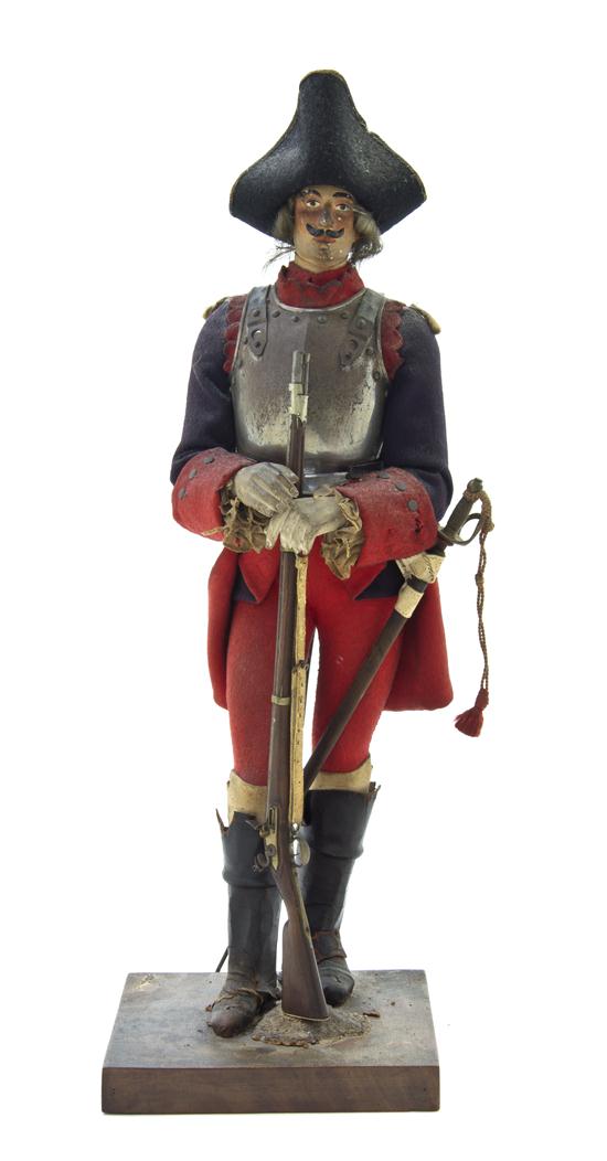 A French Carved Wood Military Figure 15265c
