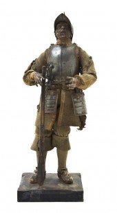 A French Carved Wood Military Figure 15265d