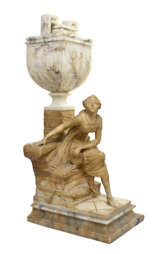  An Art Deco Alabaster Figural 15285d