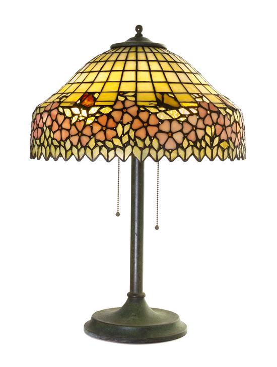 An American Leaded Glass Lamp attributed 15289e