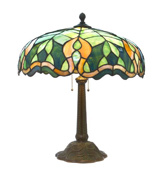 An American Leaded Glass Lamp the 1528a1