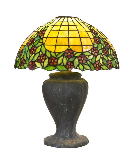 An American Leaded Glass Lamp Unique 1528a3