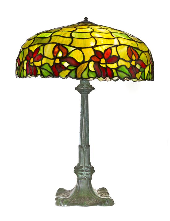 An American Leaded Glass Lamp the 1528a4
