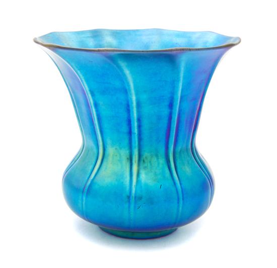 A Steuben Blue Aurene Glass Vase 1528b0