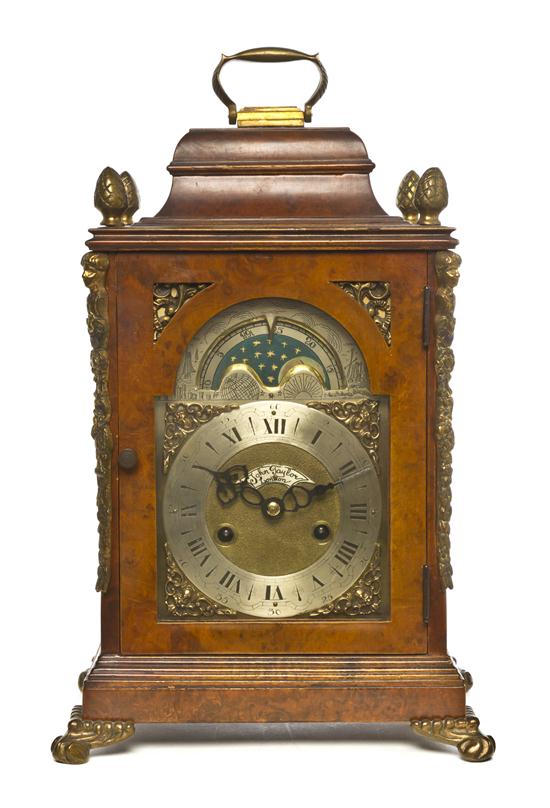 A Burlwood and Gilt Metal Bracket Clock