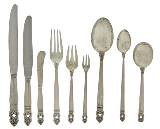 An American Sterling Silver Partial Flatware