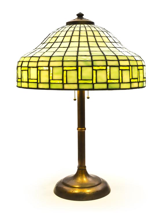 An American Leaded Glass Lamp the 152d53