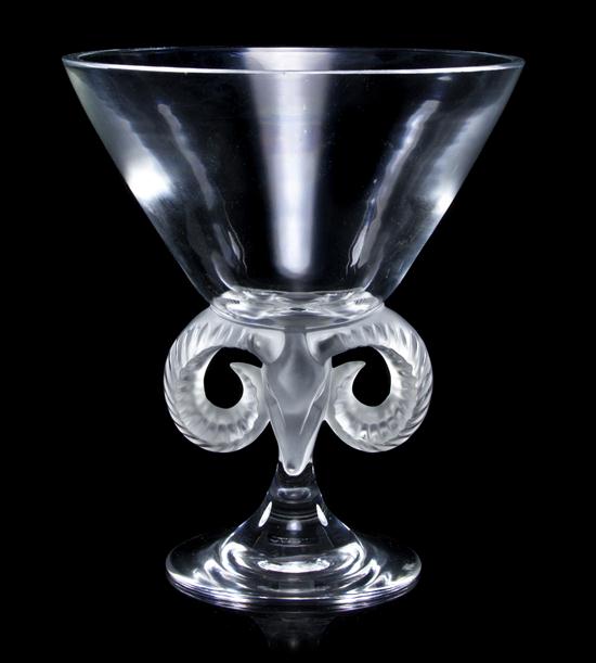 A Lalique Glass Compote Aries 152d86