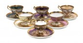 Six Dresden Porcelain Tea Cups and Saucers