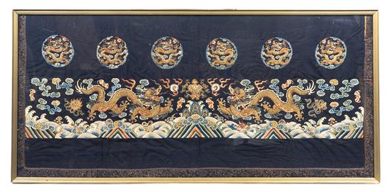 A Chinese Embroidered Textile Panel