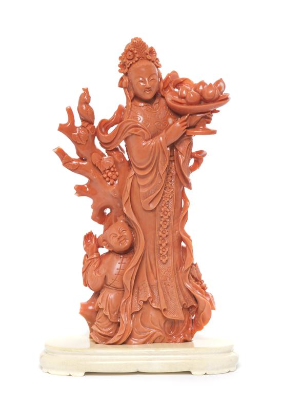 A Fine Chinese Carved Coral Figure 152f66