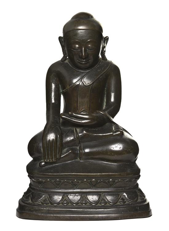 A Bronze Model of a Seated Buddha 15302d
