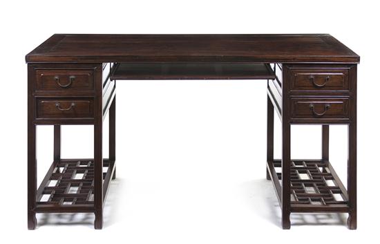 A Chinese Hardwood Pedestal Desk 153123