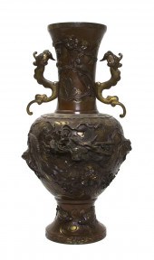 A Japanese Bronze Vase Meiji period
