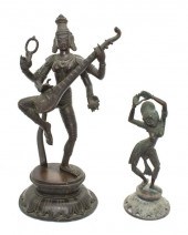 A Pair of Hindu Bronze Figures of Dancers